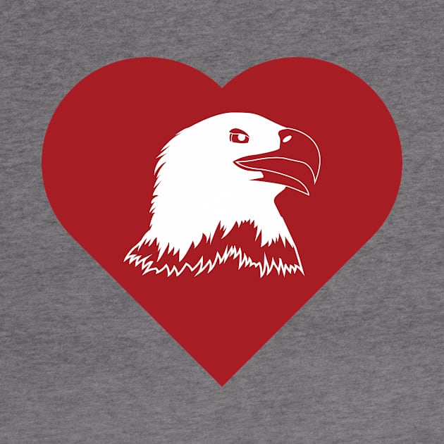 Eagle Mascot Cares Red by College Mascot Designs